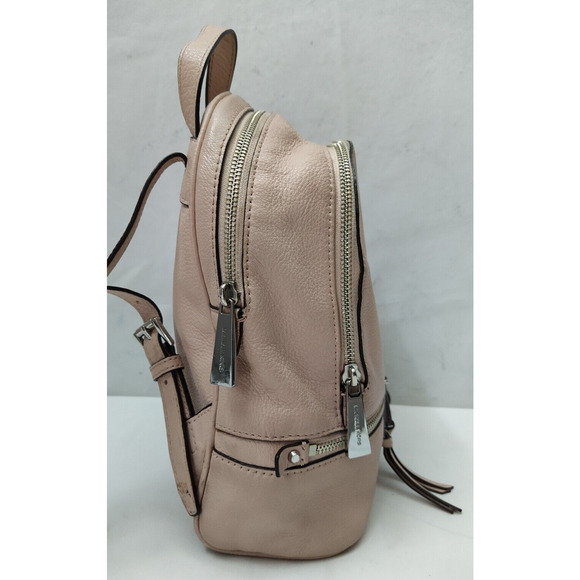Michael Kors Rhea Beige Pink Pebbled Leather Zipper Pockets Backpack main image 10